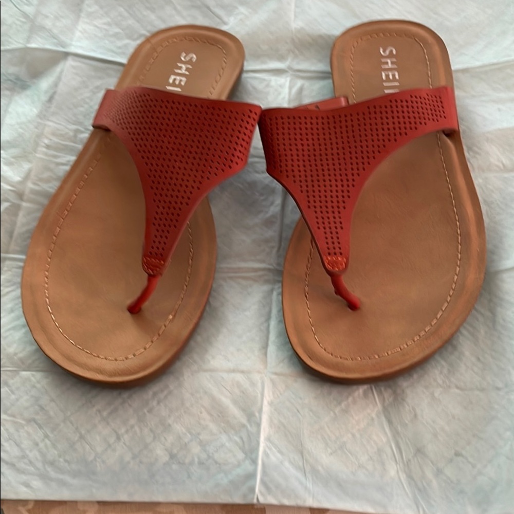 SHEIN burnt orange and Tan Sandals for Effortless Style